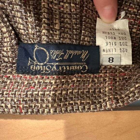 Country Shop Marshall Fields Wool Silk Pleated Midi Skirt Tartan Plaid Size 8 - Picture 6 of 6